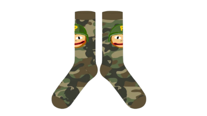 Camo Print Ponke Logo Sock